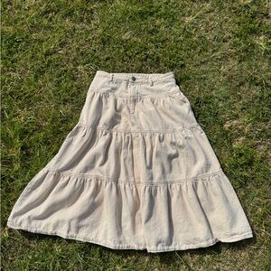 Elegant Cream Tiered Skirt by MAHINA